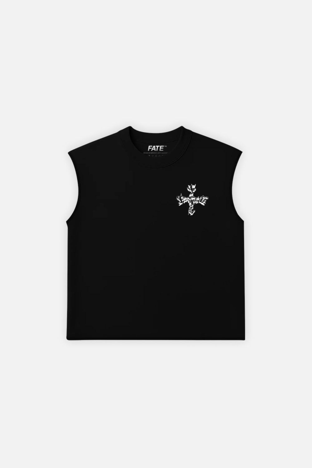 Letter Cross Tank Top Black