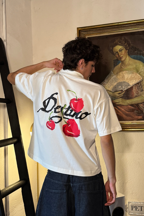 Crayon Cherry Tee Ivory