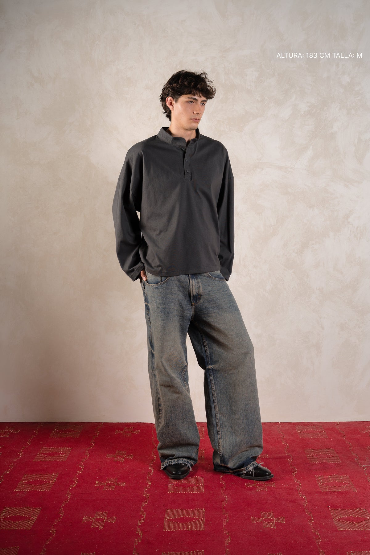 Maho Henley Longsleeve Oxford Grey