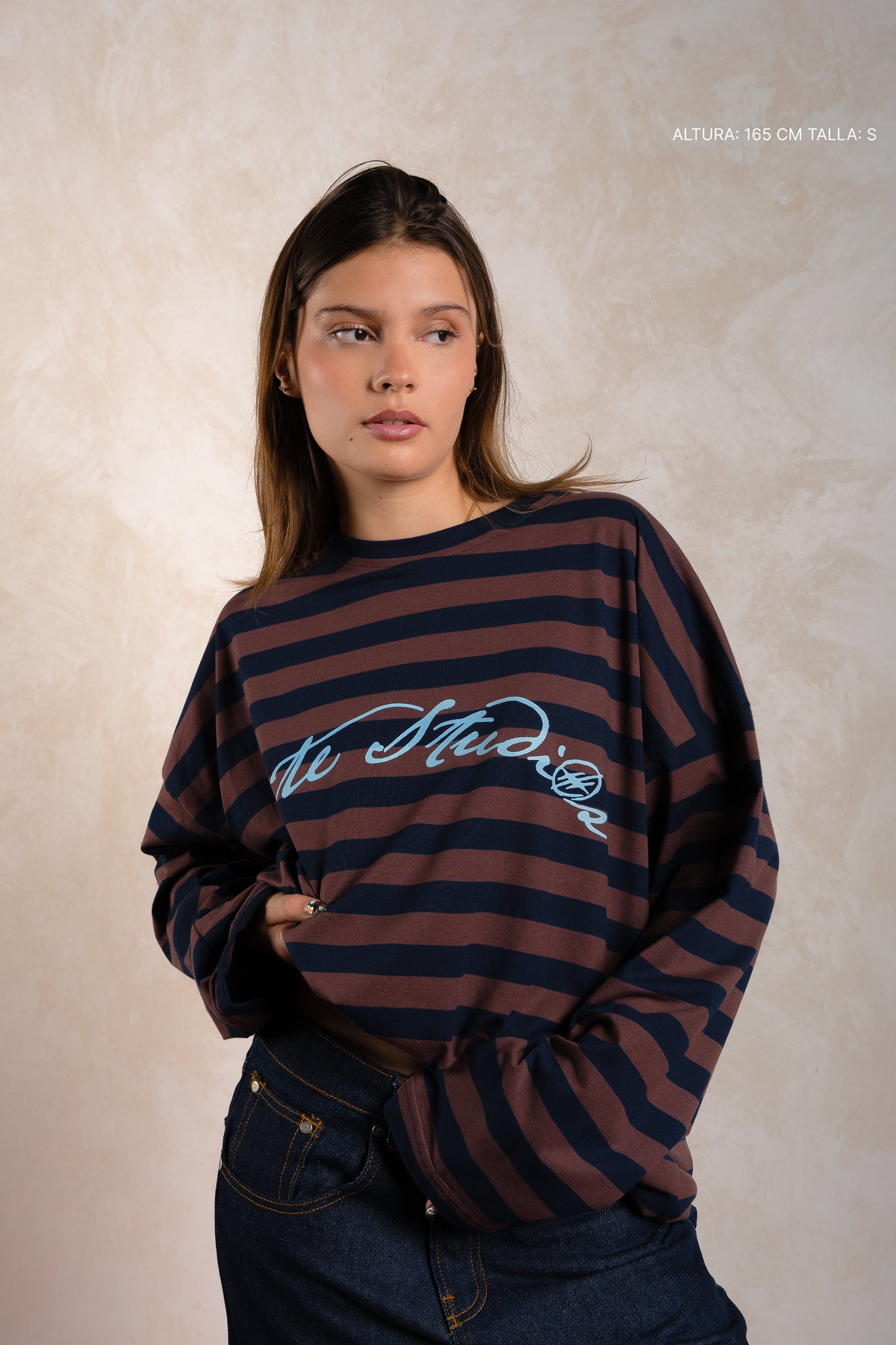 Fate Signature Striped Longsleeve Navy w/ Brown