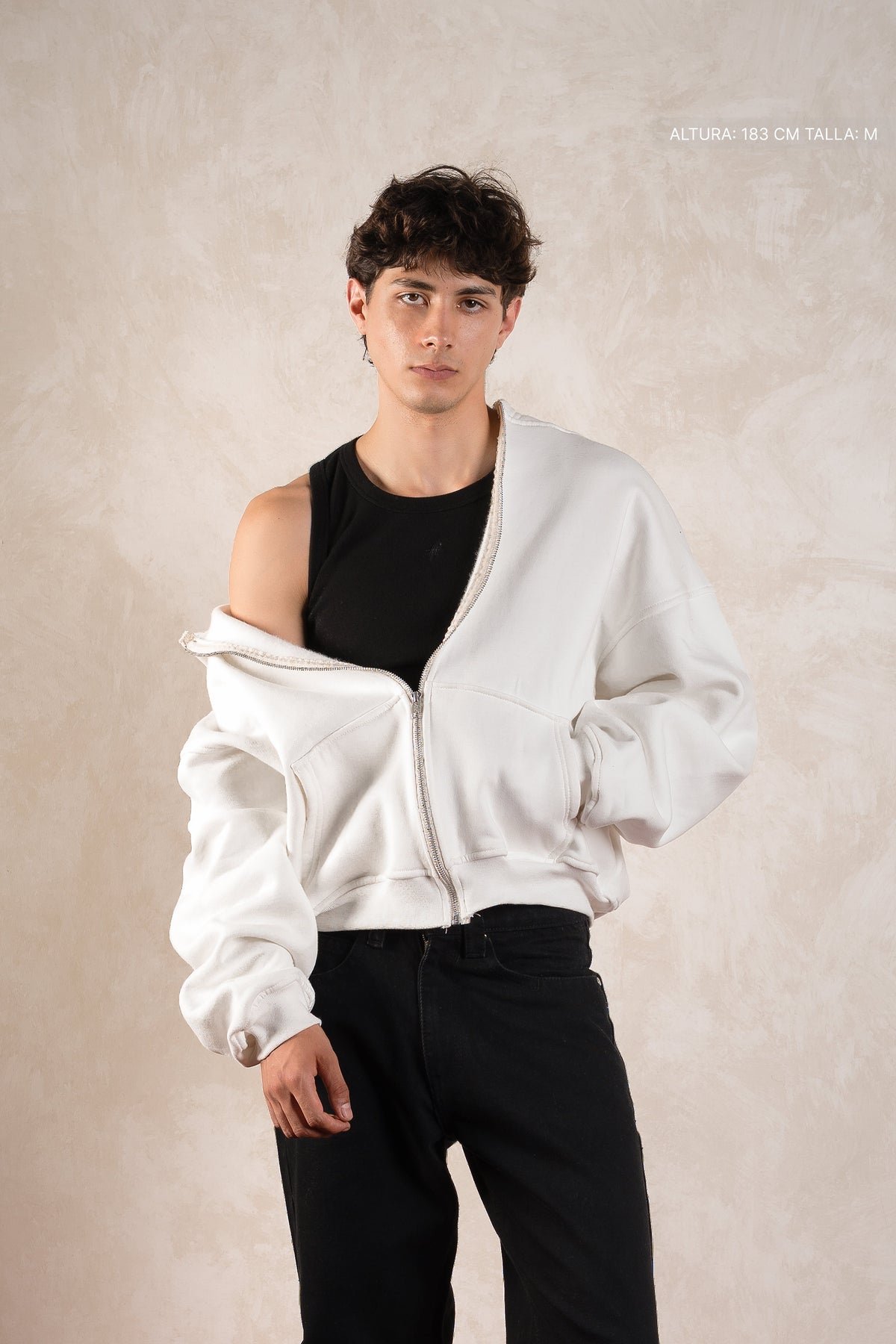 Basic Zip Hoodie Ivory