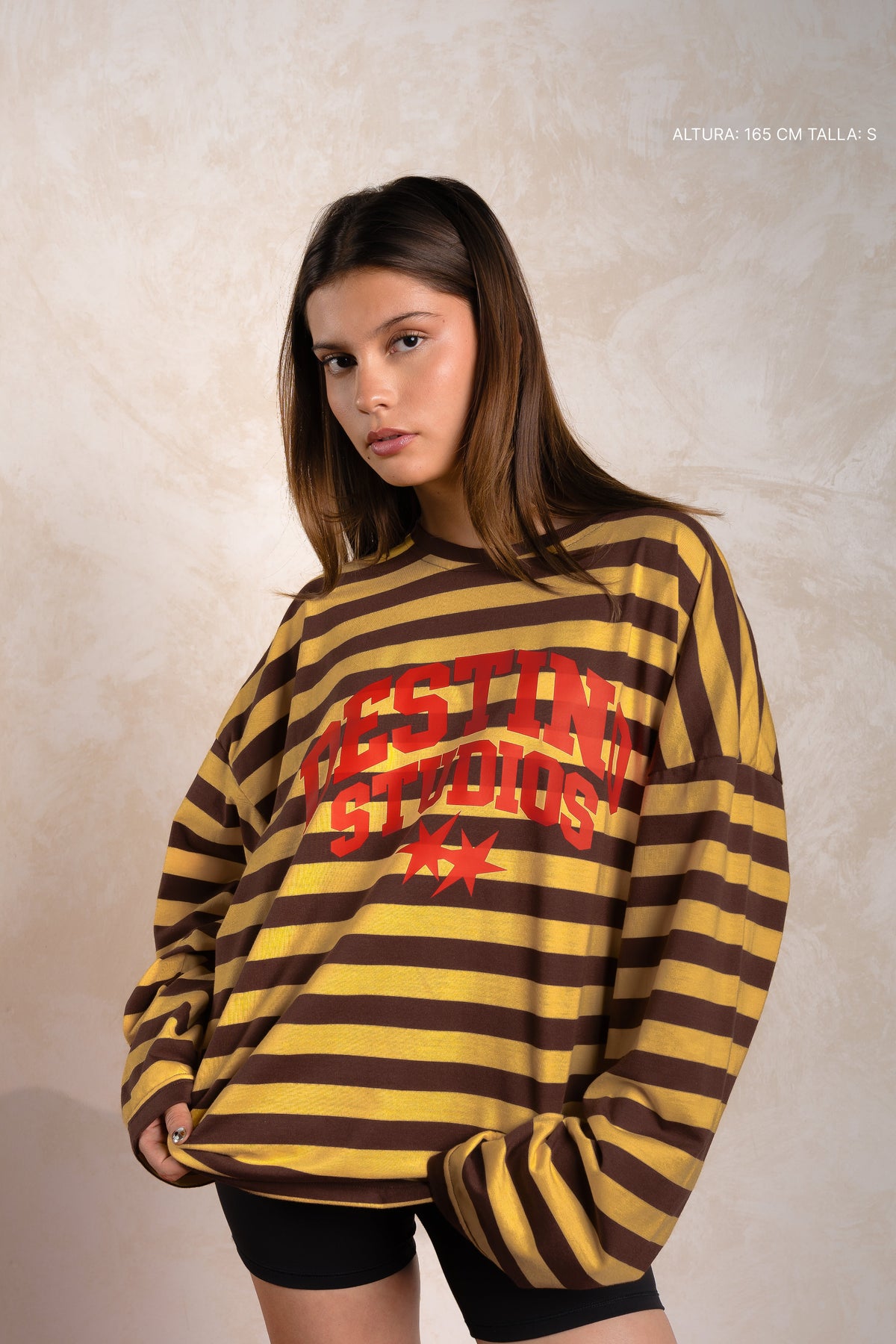 Destino Studios Striped Longsleeve Mustard w/ Brown