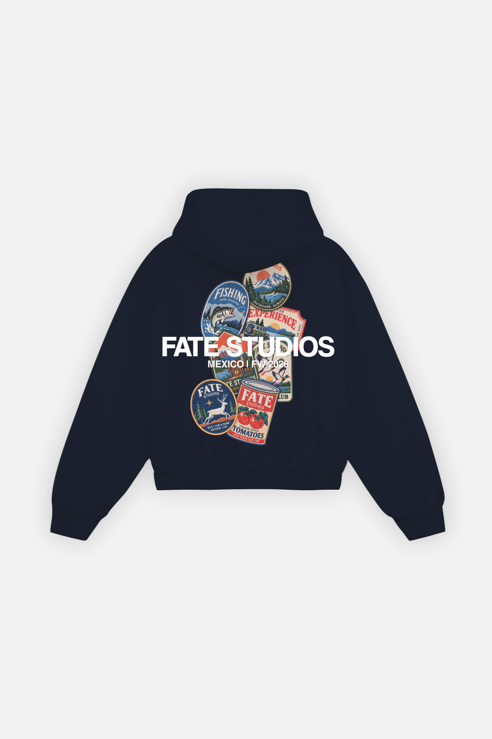 Out of Town Badges Zip Hoodie Navy Blue — photo 2