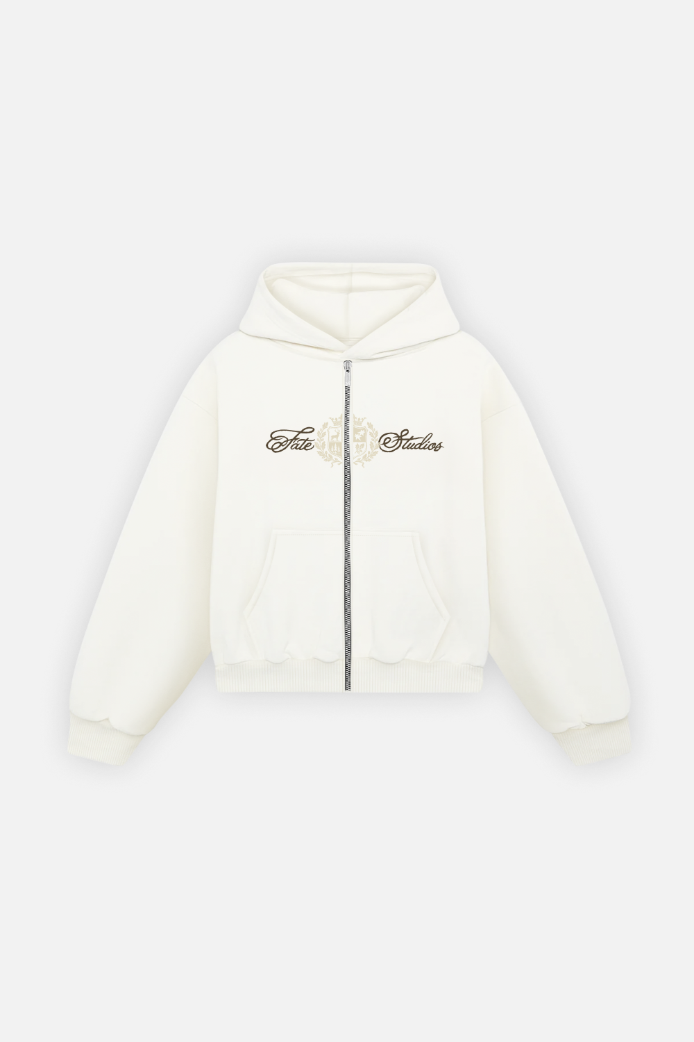 Heritage Crest Zip Hoodie Ivory — photo 1