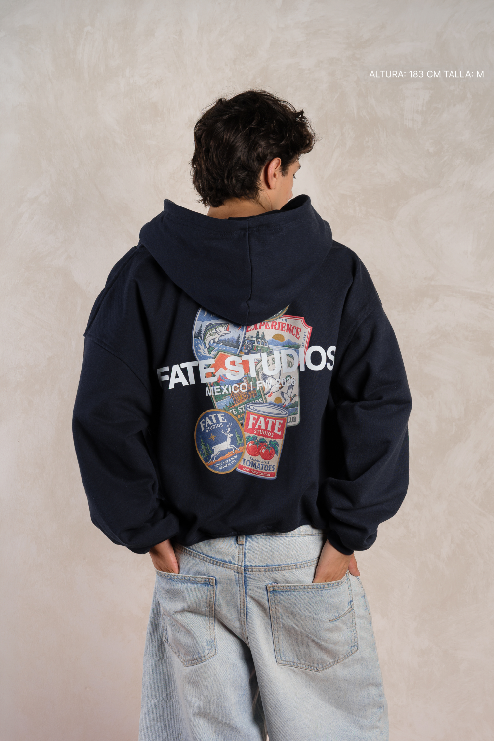 Out of Town Badges Zip Hoodie Navy Blue — photo 6