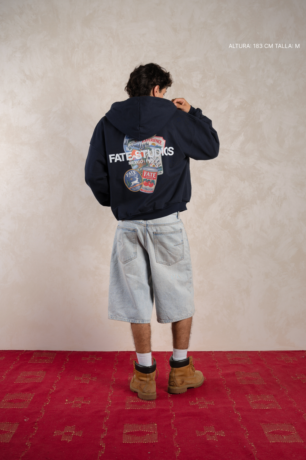 Out of Town Badges Zip Hoodie Navy Blue — photo 4