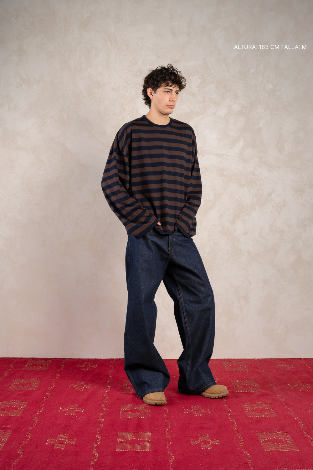 Striped Longsleeve Navy w/ Brown — photo 5