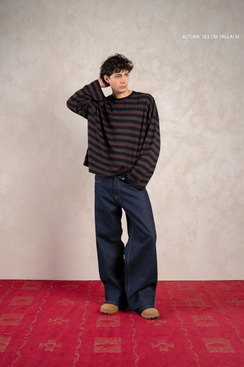 Striped Longsleeve Navy w/ Brown — photo 2