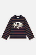Destino Studios Striped Longsleeve Navy w/ Brown — photo 1