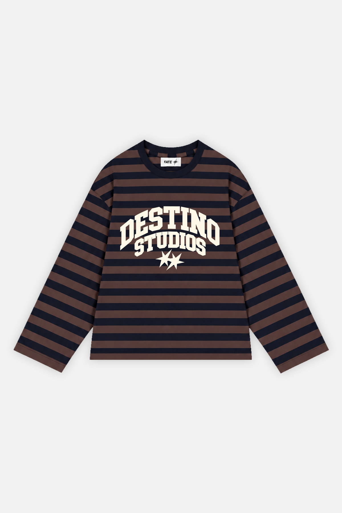 Destino Studios Striped Longsleeve Navy w/ Brown — photo 1