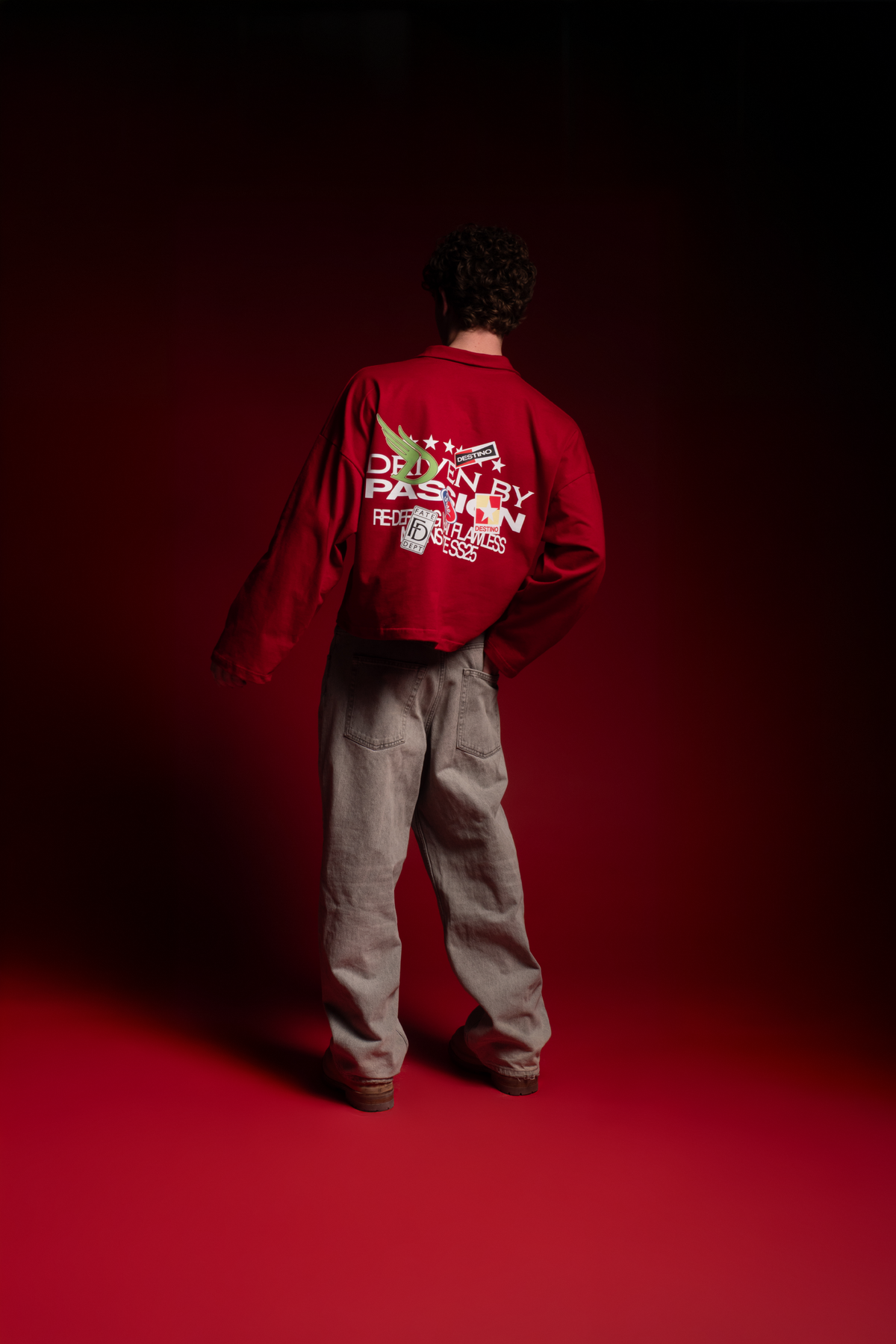 Racing Patches Longsleeve Polo Red