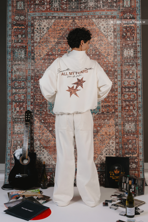 All My Fears Cheetah Hoodie Ivory
