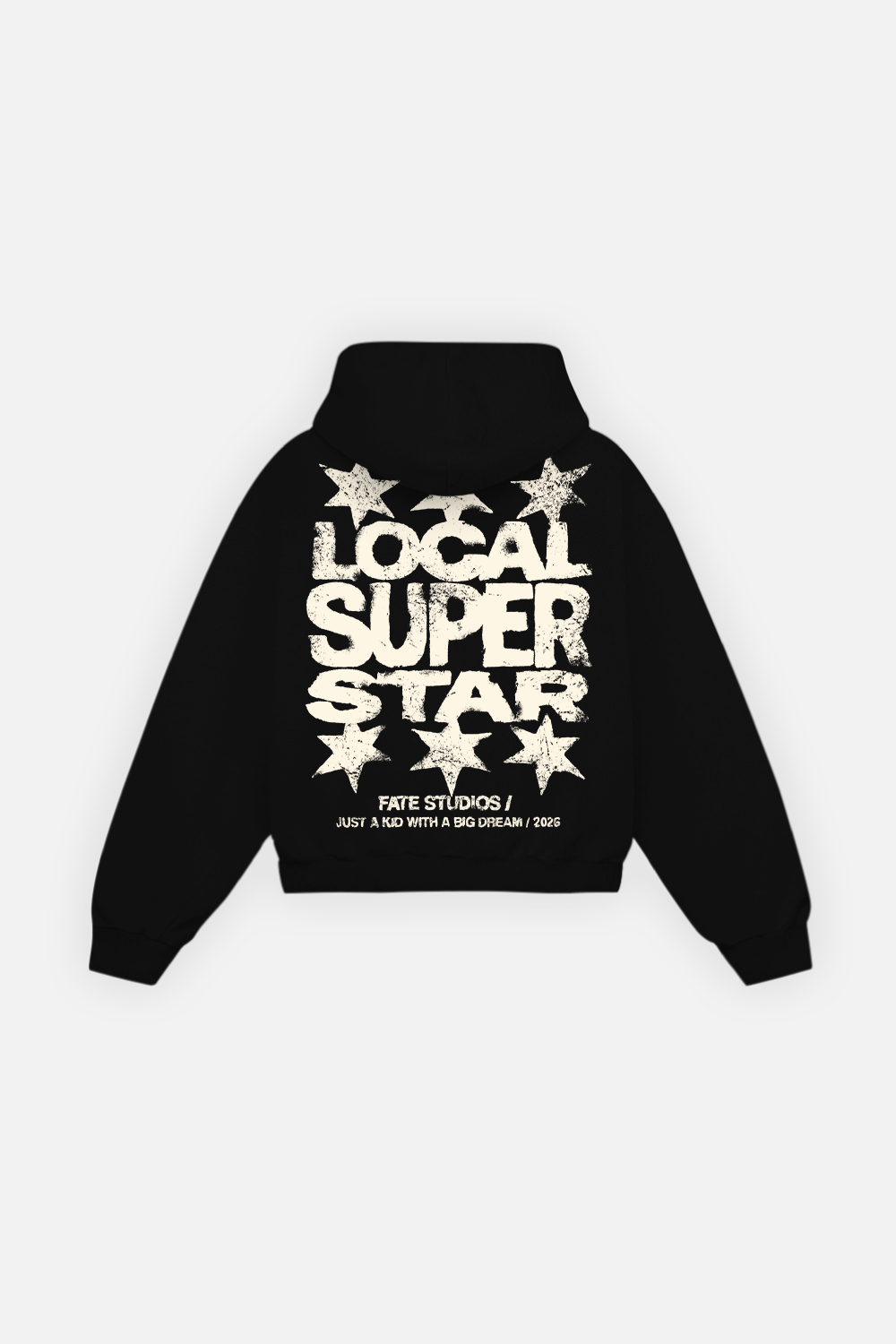 Local Super Star Hoodie Vantablack — front view