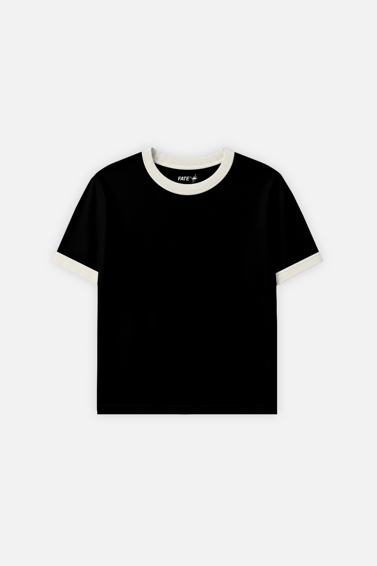 Rib Muscle Tee Black w/ Ivory – black ribbed muscle tee with ivory contrast