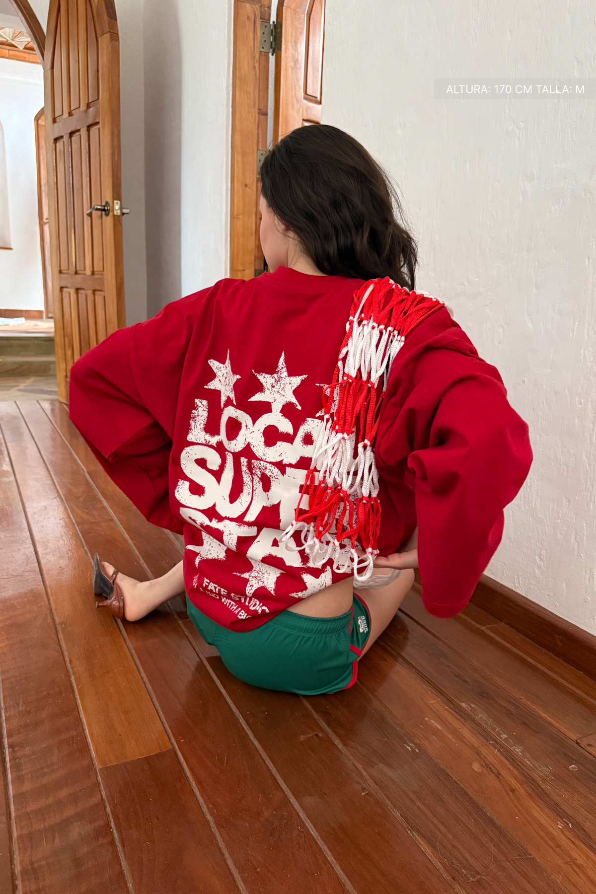 Local Super Star Longsleeve Red — print detail