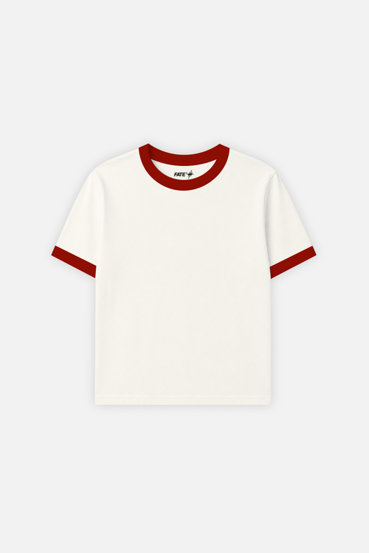 Rib Muscle Tee Ivory w/ Red – ivory ribbed muscle tee with red contrast
