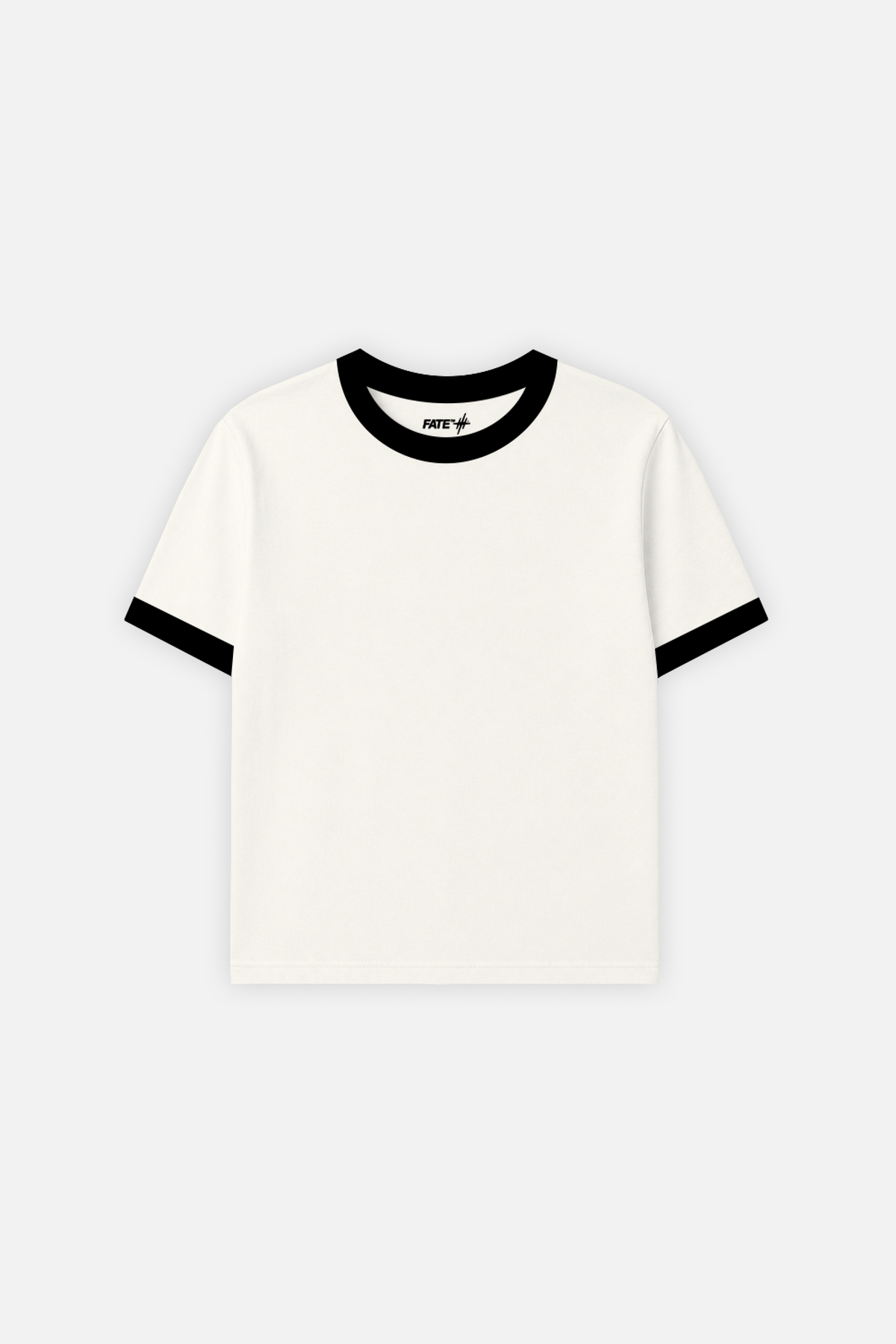Rib Muscle Tee Ivory w/ Black – ivory ribbed muscle tee with black contrast