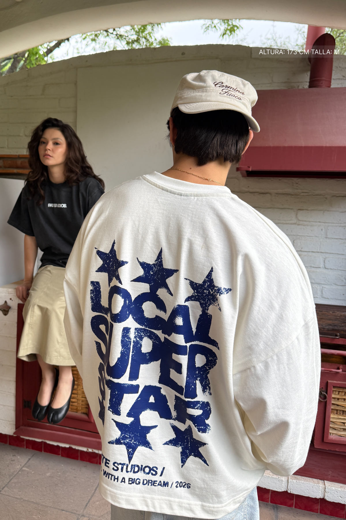 Local Super Star Longsleeve Ivory — print detail