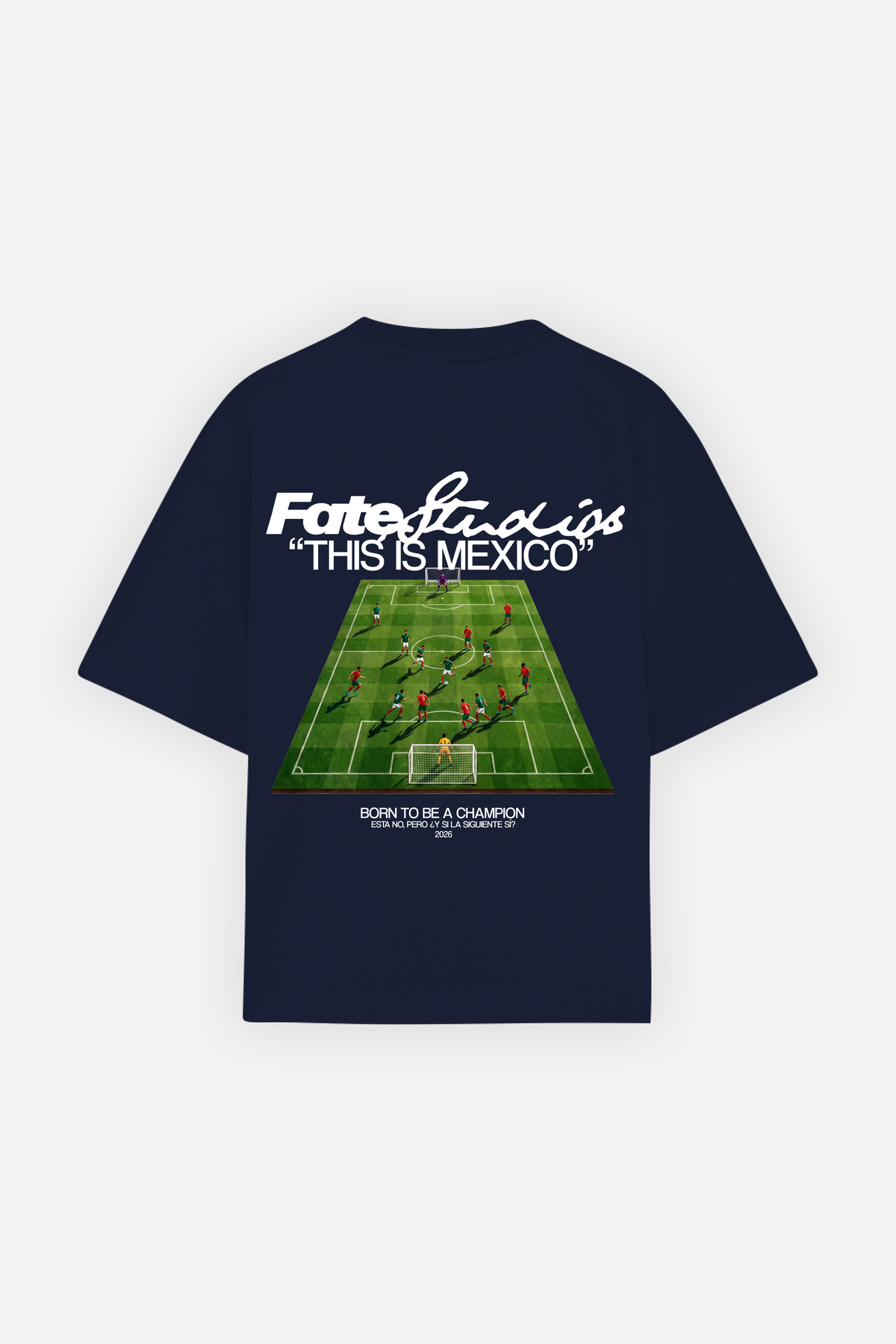 Born To Be A Champion Tee Navy Blue — front view