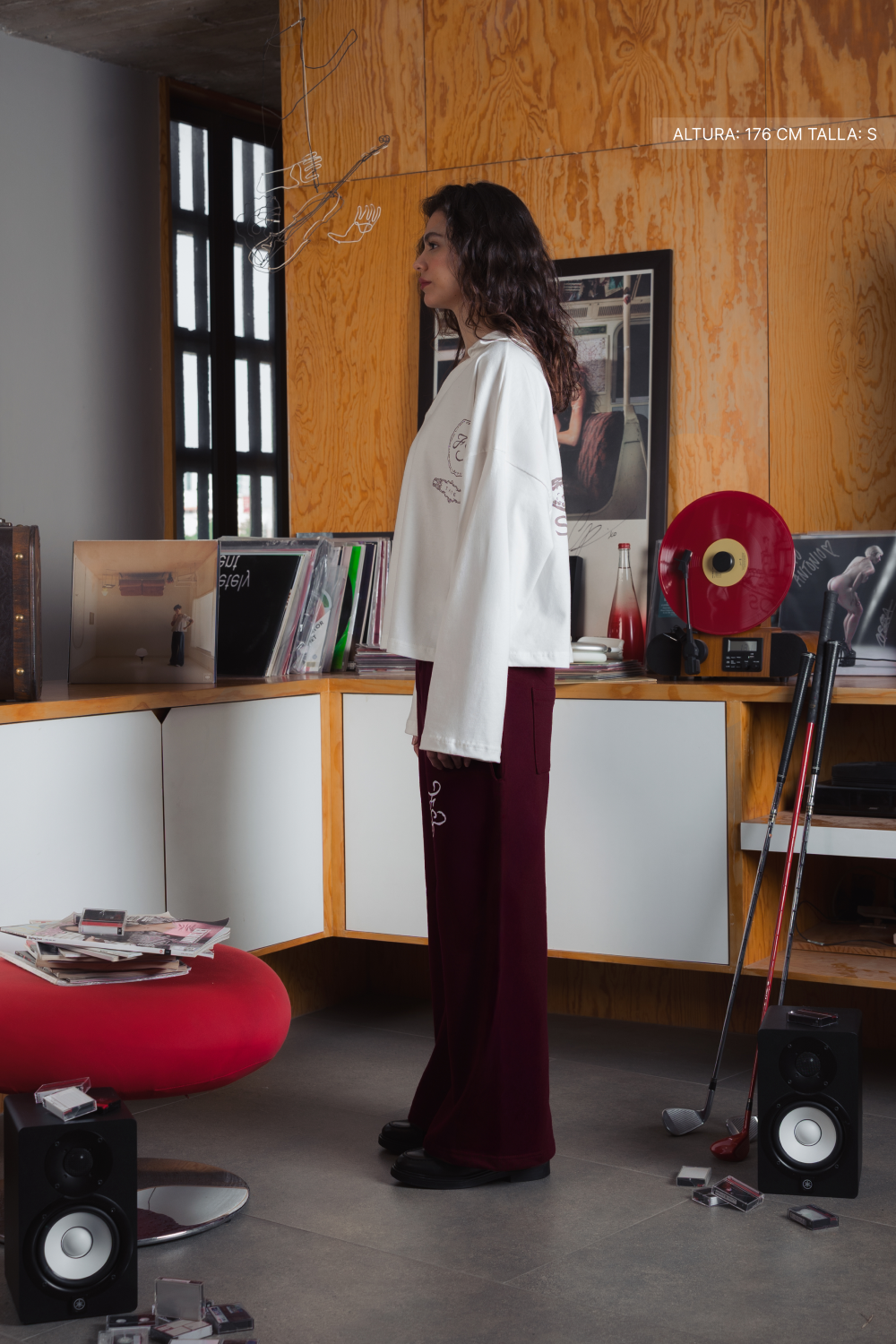 Fate Studios Script Wide Pants Burgundy