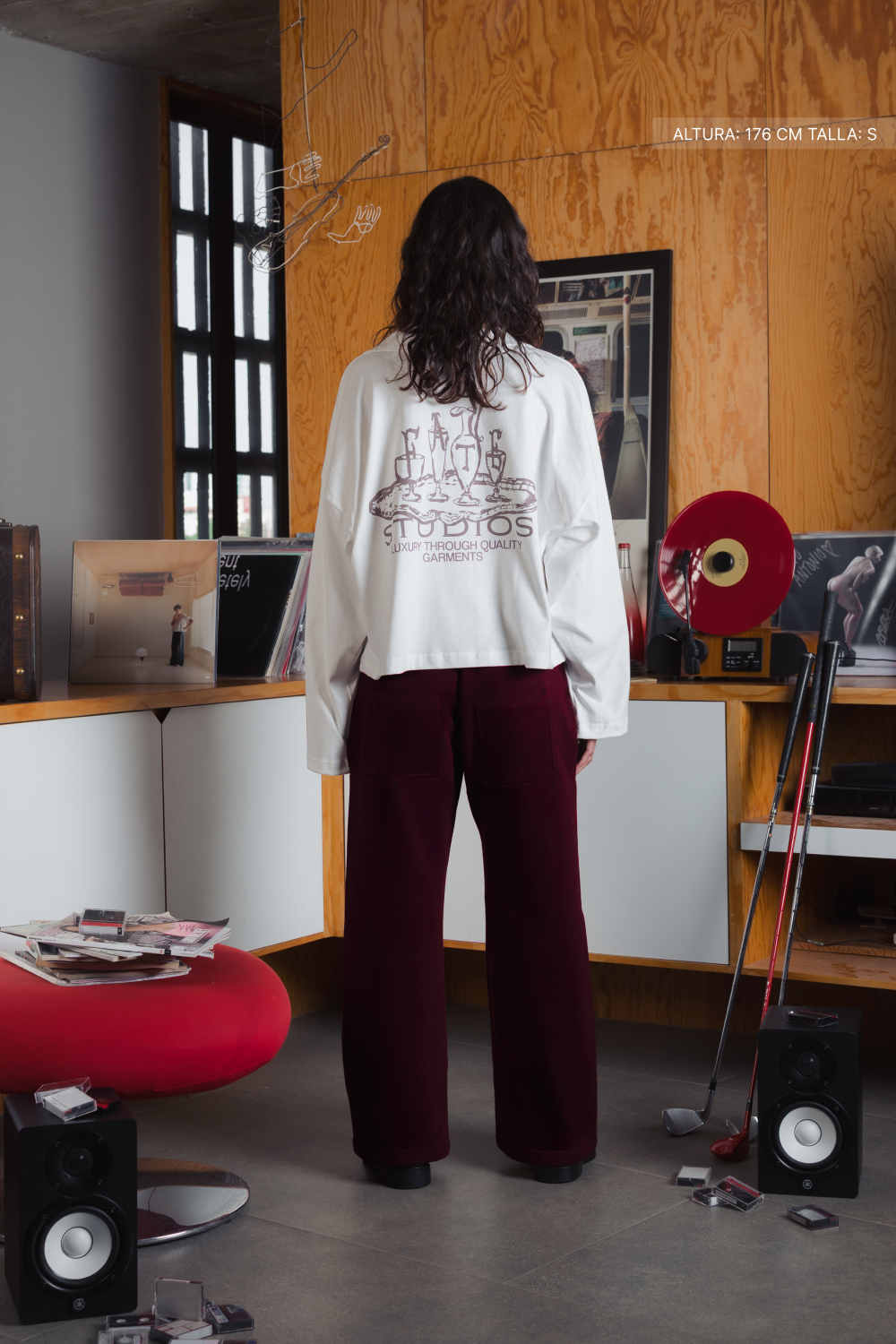 Fate Studios Script Wide Pants Burgundy