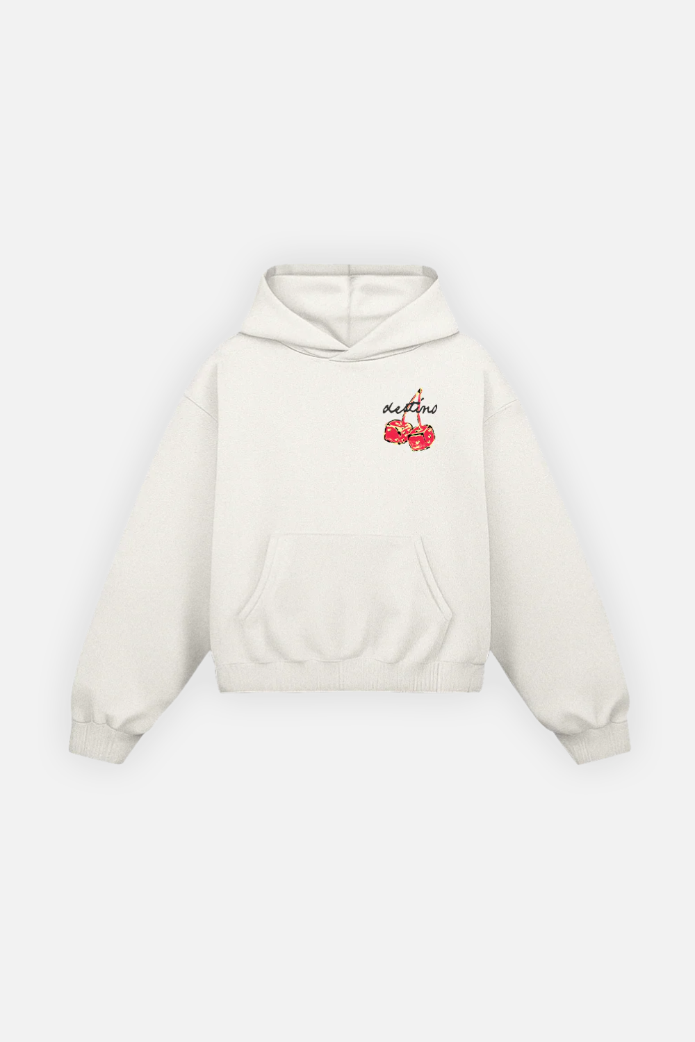 Dice Cherry Hoodie Ivory
