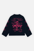 Letter Cross Longsleeve Navy Blue
