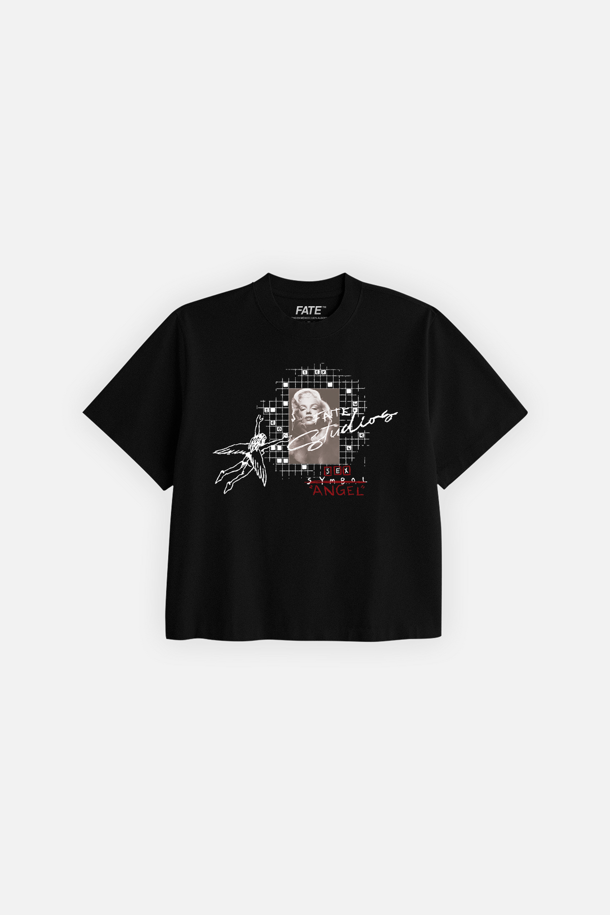 Sex Angel Crop Tee Black