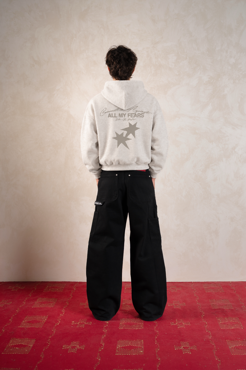 All My Fears Hoodie Jasper Champagne — Model back