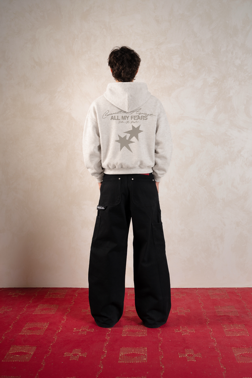 All My Fears Hoodie Jasper Champagne — Model back