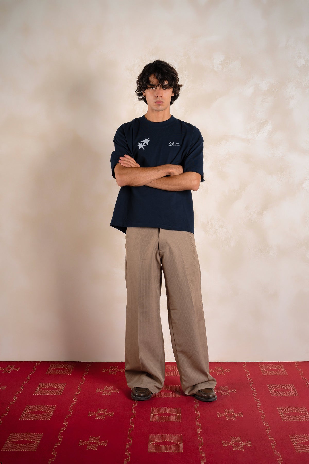All My Fears Tee Navy Blue — Editorial FATE · Front · Lookbook 2026-09-21