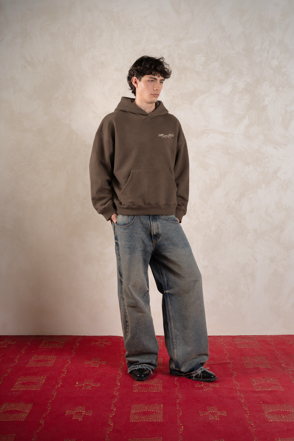 Cathedral Hoodie Mocha Brown — Model front