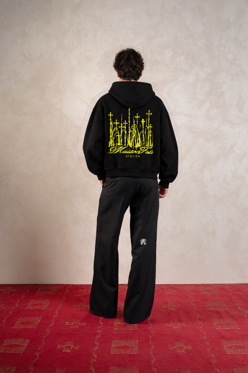 Cathedral Hoodie Vantablack — Model back