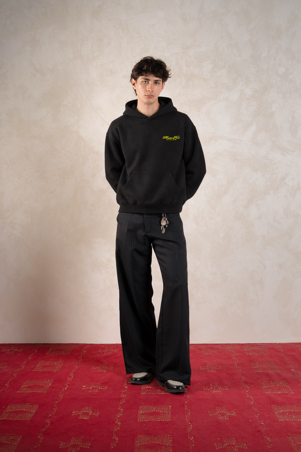 Cathedral Hoodie Vantablack — Model front