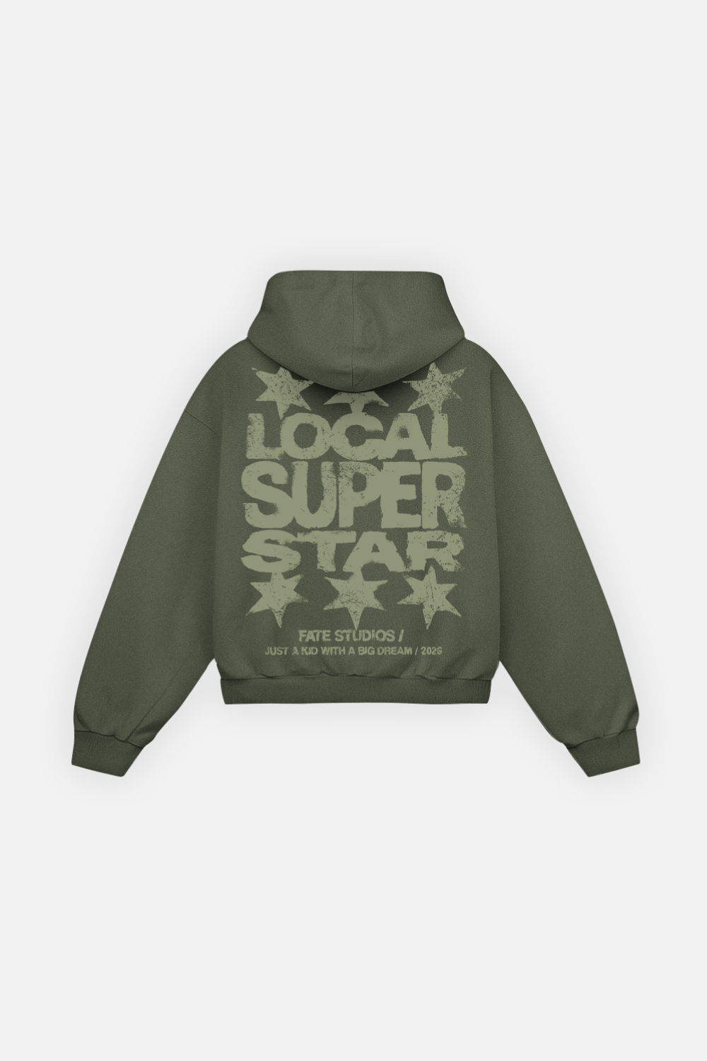 Local Super Star Hoodie Green Forest — Back