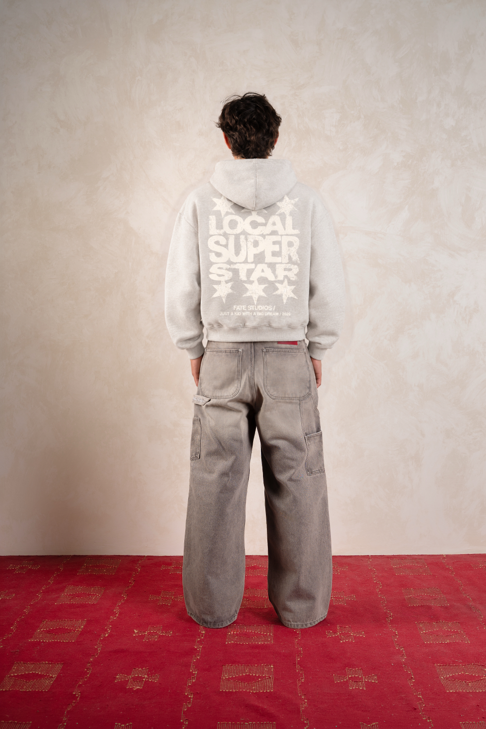 Local Super Star Hoodie Jasper Champagne — Model back