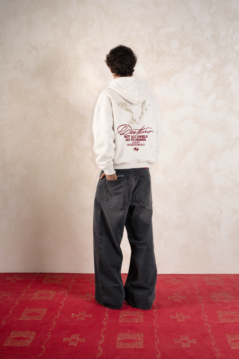 Not All Angels Hoodie Ivory — Model back