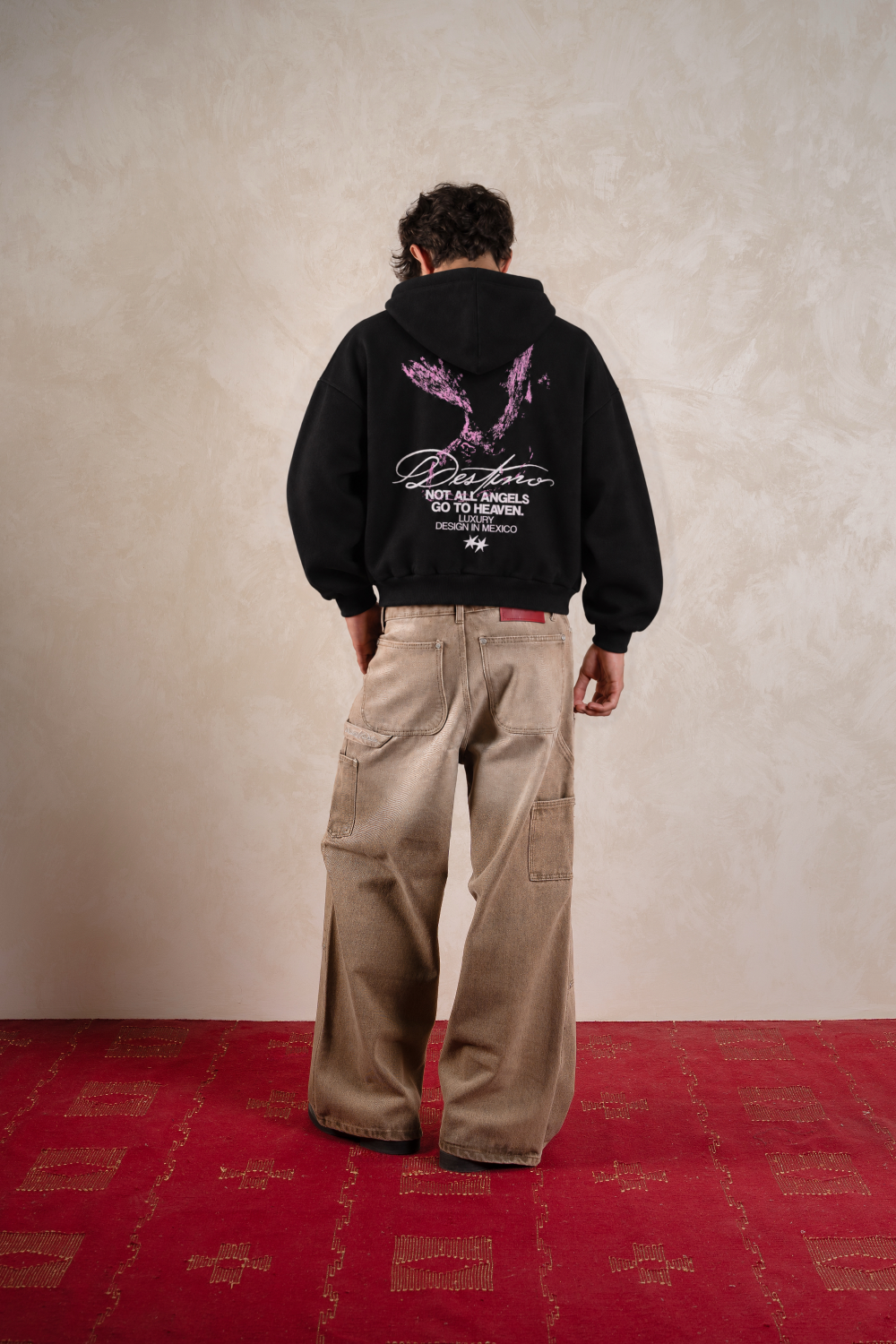 Not All Angels Hoodie Vantablack — Model back