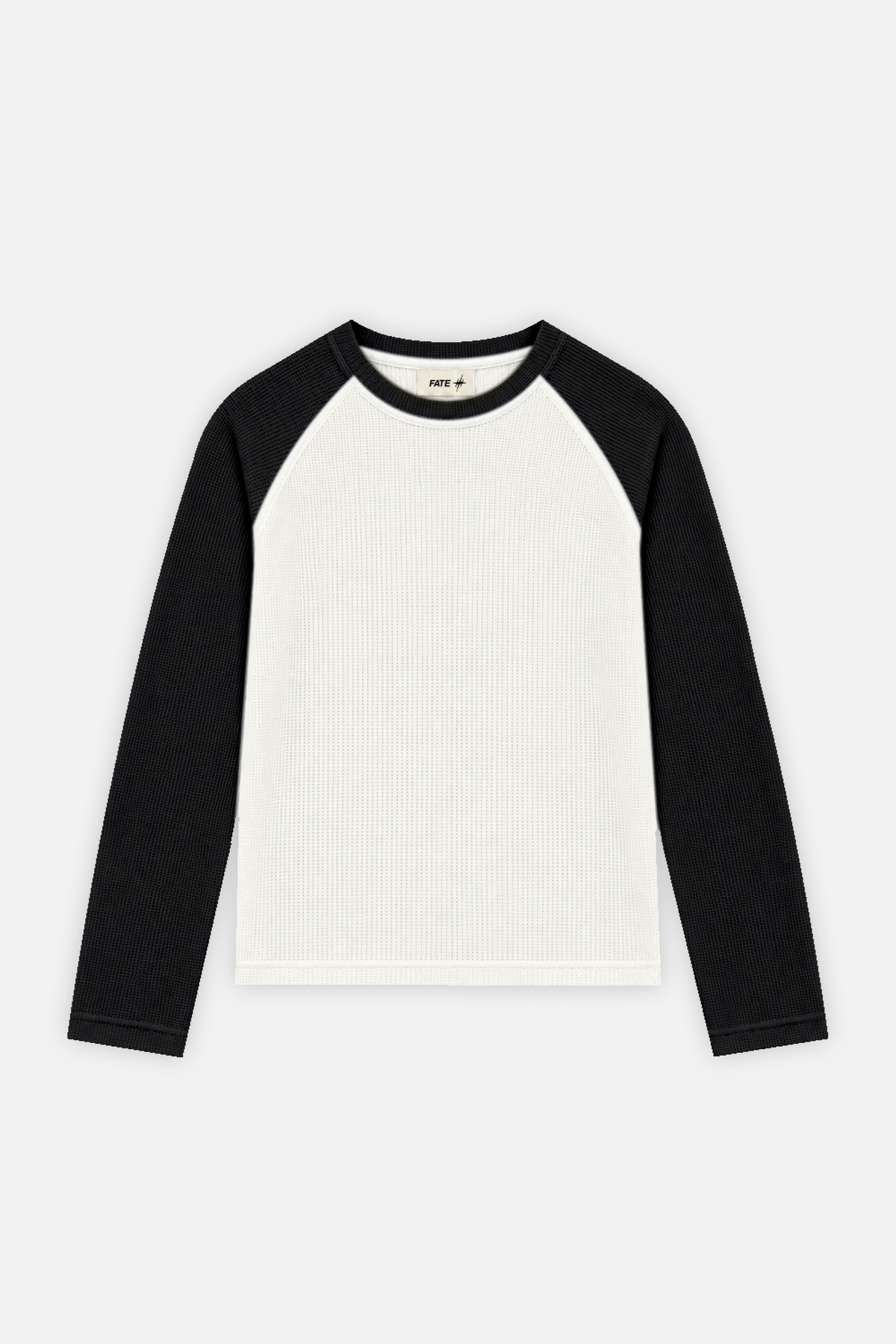 Raglan Longsleeve Ivory w/ Black — photo 1
