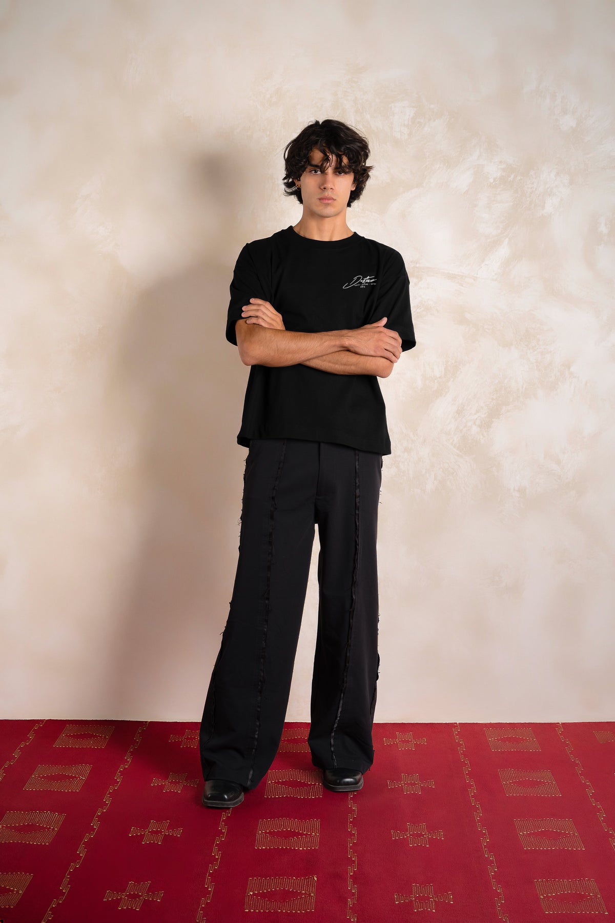 Retired Cowboy Tee Black — Editorial FATE · Front · Lookbook 2026-09-21