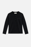 Ribbed Henley Black — photo 1