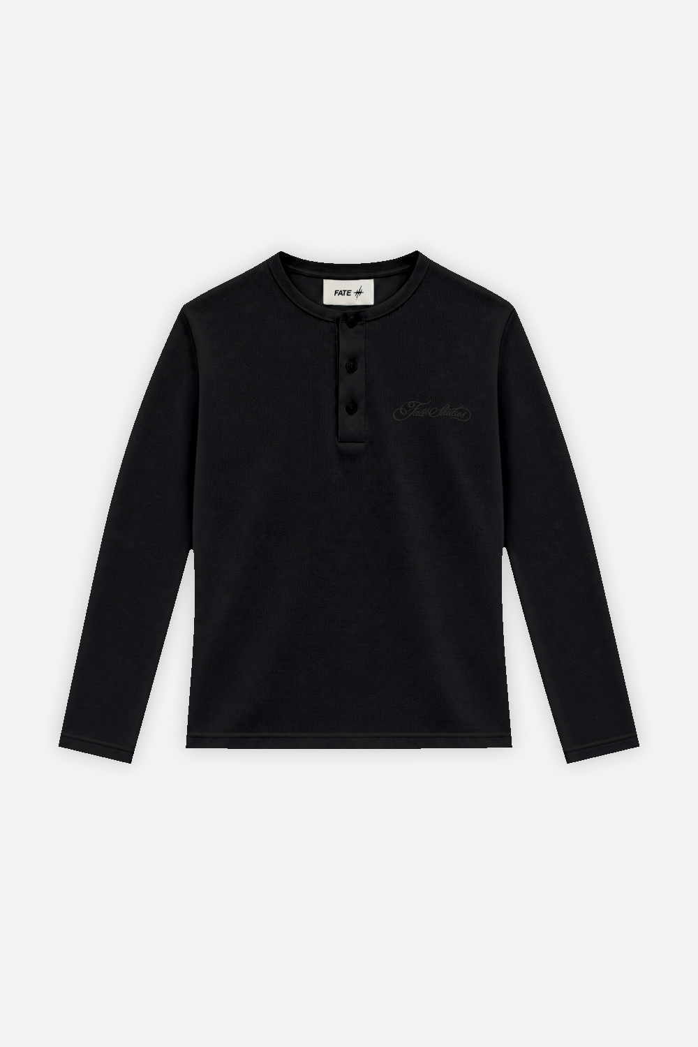 Ribbed Henley Black — photo 1