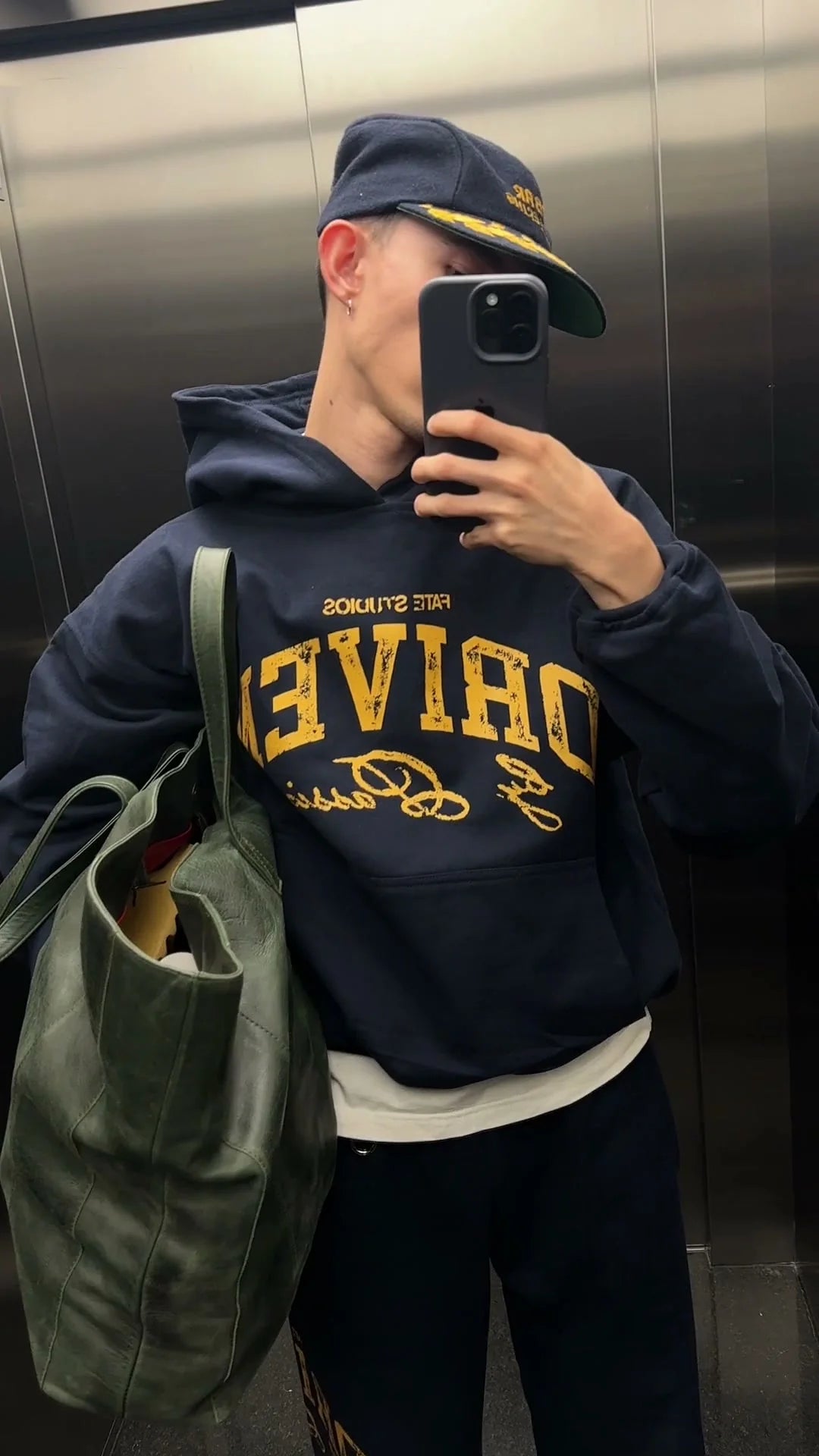 FATE look with a navy blue hoodie